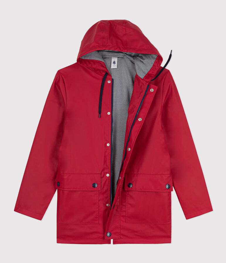 Klassische Regenjacke aus recyceltem Material und Bio-Baumwolle rot