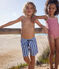 Badeshorts für Jungen. weiss MARSHMALLOW/blau SURF