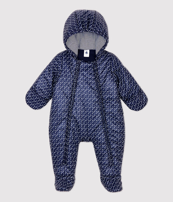 Baby-Fliegeroverall mit Muster blau SMOKING/weiss MARSHMALLOW