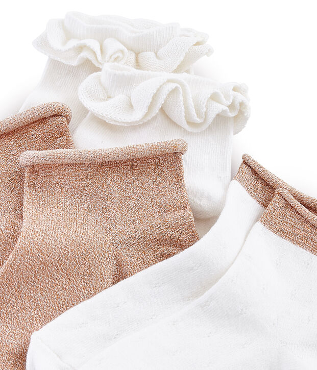 Box mit 3 Paar Kinderstr&uuml;mpfen f&uuml;r M&auml;dchen vielfarbig