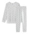 Samt-Pyjama für Mädchen grau BELUGA/weiss MARSHMALLOW