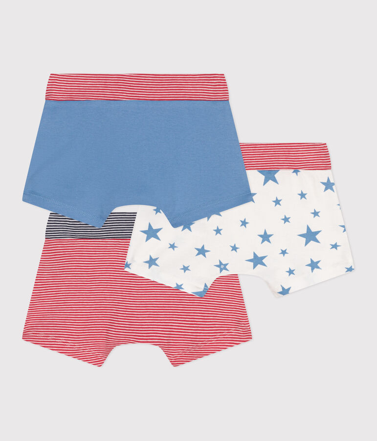 3er-Set Kinder-Boxershorts aus Baumwolle, &uuml;berzogener Bund und Stern-Motiv vielfarbig