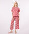 Damen-Pyjama aus Baumwolle mit Herzmotiv rosa ROSEWOOD/ MARSHMALLOW
