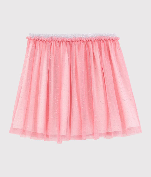 Kinderrock aus T&uuml;ll mit Pailletten f&uuml;r M&auml;dchen rosa/grau