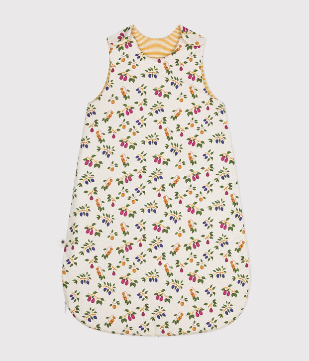 Baby-Schlafsack aus Baumwolle TOG 2.5 mit Obstmotiv weiss/gelb/vielfarbig
