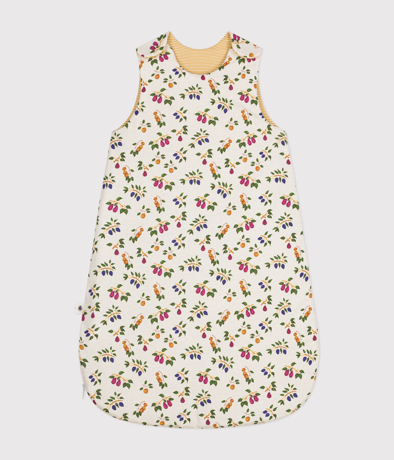 Baby-Schlafsack aus Baumwolle TOG 2.5 mit Obstmotiv weiss/gelb/vielfarbig