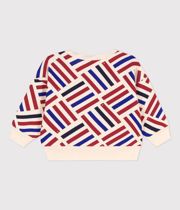 Baby-Sweatshirt aus Molton mit Printgrafik f&uuml;r Jungen naturfarben/vielfarbig