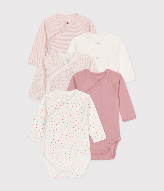 5er-Set lang&auml;rmelige Baby-Bodys aus Baumwolle vielfarbig