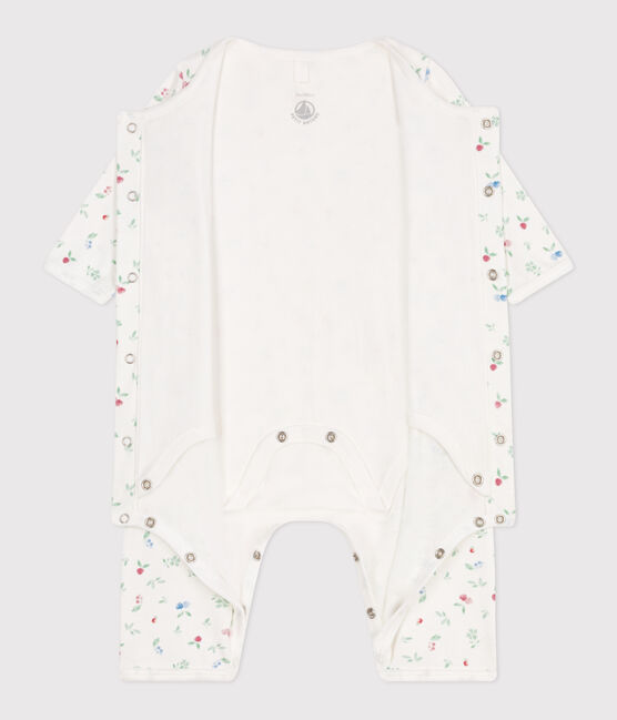 Baby-Bodyjama ohne Füßchen aus Baumwolle mit Frucht-Motiv weiss MARSHMALLOW/weiss MULTICO