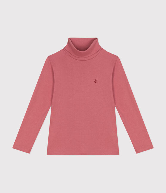 Kinder-Rollkragenshirt aus Baumwolle für Mädchen und Jungen rosa ROSEWOOD