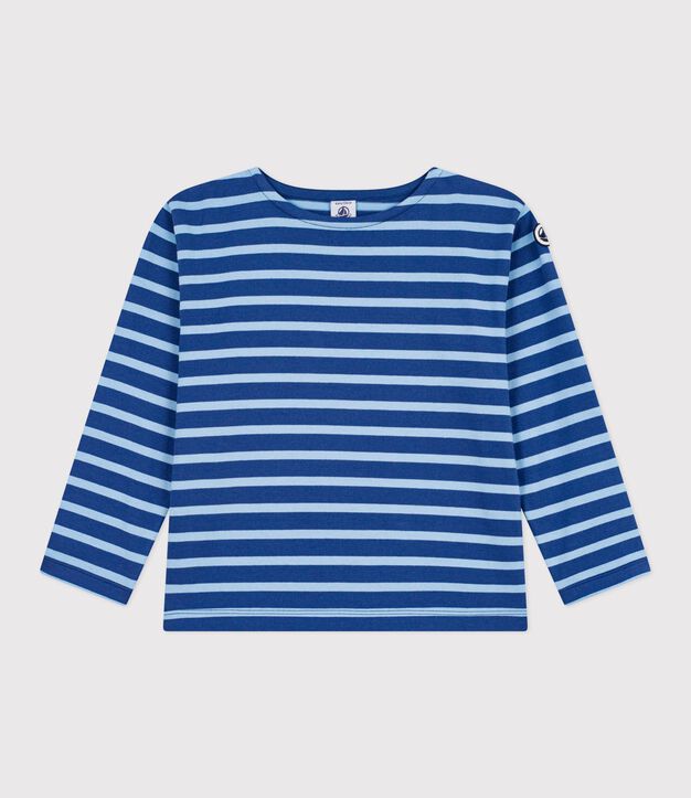 Kinder-Shirt Marini&egrave;re aus Baumwolle mit Streifen blau/blau