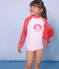 Sonnenschutz-T-Shirt Mädchen und Jungen weiss MARSHMALLOW/rosa CUPCAKE