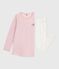 Kinder-Nachthemd und Leggings aus Nicki rosa JOLI/weiss MULTICO