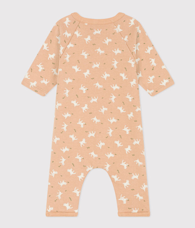 Baby-Langoverall aus Molton beige/vielfarbig