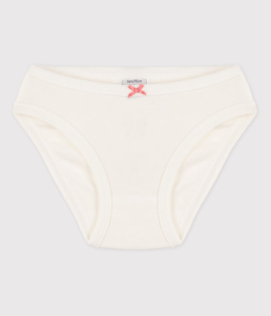 Baumwoll-Slips für Mädchen weiss MARSHMALLOW