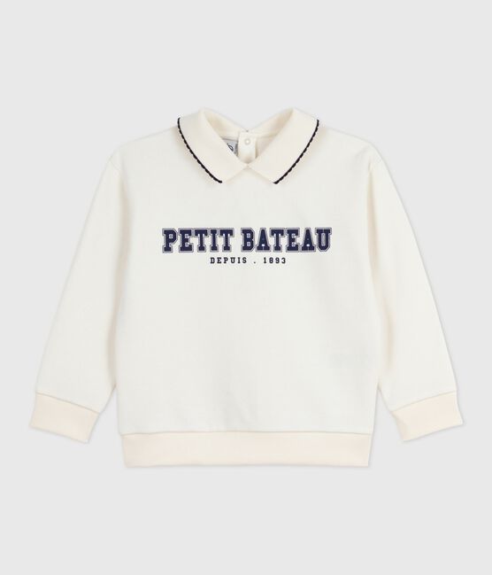 Kinder-Sweatshirt aus bedruckter Baumwolle naturfarben MILK