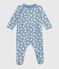 Strampler aus aufgerautem Molton mit Motiv blau ADRIATIC/ MILK
