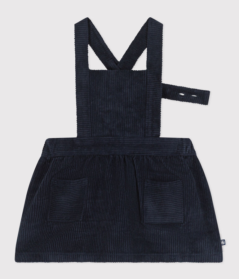 &Auml;rmelloses Babykleid aus Cord blau