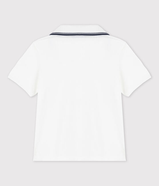 Kurzärmeliges Poloshirt aus Jersey für Jungen weiss MARSHMALLOW