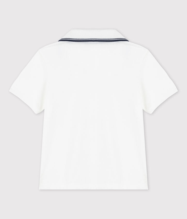 Kurz&auml;rmeliges Poloshirt aus Jersey f&uuml;r Jungen weiss