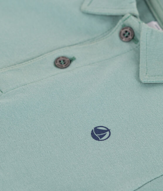 Kurzärmeliges Kinder-Poloshirt aus einfarbiger Baumwolle  grün PAUL