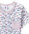 Bedruckter Jungen-Schlafanzug mit Streifen weiss ECUME/blau SMOKING/ MULTICO
