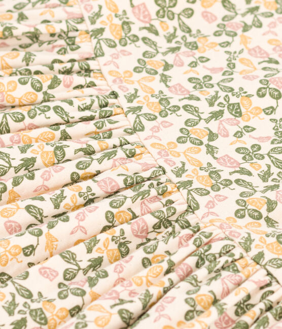 Kurzärmeliges Kleid mit Printmotiv aus Baumwolle für Kinder/Mädchen weiss AVALANCHE/ MULTICO