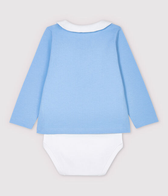 Baby-Hemd-Body mit Kragen für Jungen blau JASMIN