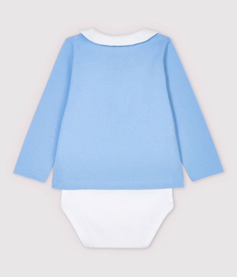 Baby-Hemd-Body mit Kragen f&uuml;r Jungen blau