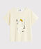 Bedrucktes Kinder-T-Shirt für Mädchen weiss MARSHMALLOW/gelb BOUDOR