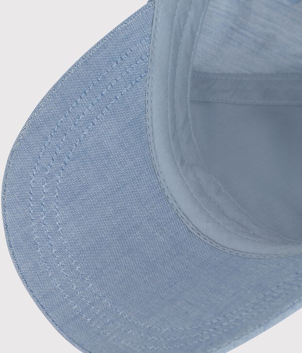 Baby-Kappe Petit Bateau aus hellem Denim blau