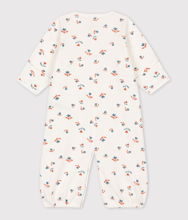 Bedruckter Baby-Kombi-Overall aus Baumwolle weiss/vielfarbig