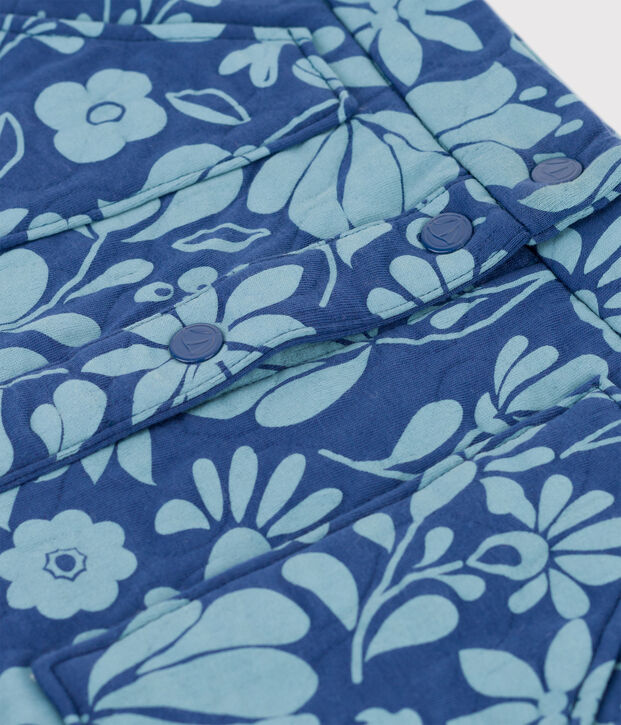 Kinderrock aus gestepptem Doppeljersey mit Print f&uuml;r M&auml;dchen blau/blau