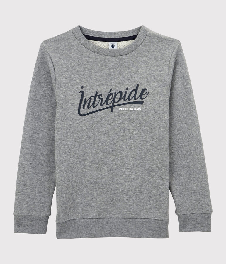 Kinder-Sweatshirt aus Molton f&uuml;r Jungen grau SUBWAY CHINE