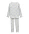 Pyjama aus Doppeljersey für kleine Mädchen grau POUSSIERE/weiss MULTICO