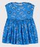Kurzärmeliges Babykleid aus Popeline mit Bandanamuster blau BRASIER/weiss MULTICO