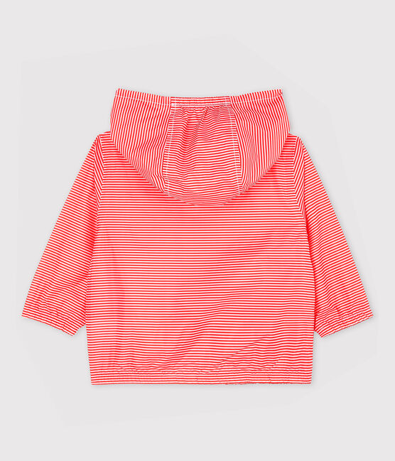 Baby-Windjacke aus recyceltem Polyamid Mädchen/Jungen rosa GROSEILLER/weiss MARSHMALLOW