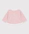 Lang&auml;rmeliges Baby T-Shirt aus Baumwolle mit Streifen. rosa/naturfarben