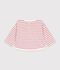 Lang&auml;rmeliges Baby T-Shirt aus Baumwolle mit Streifen. rosa/naturfarben
