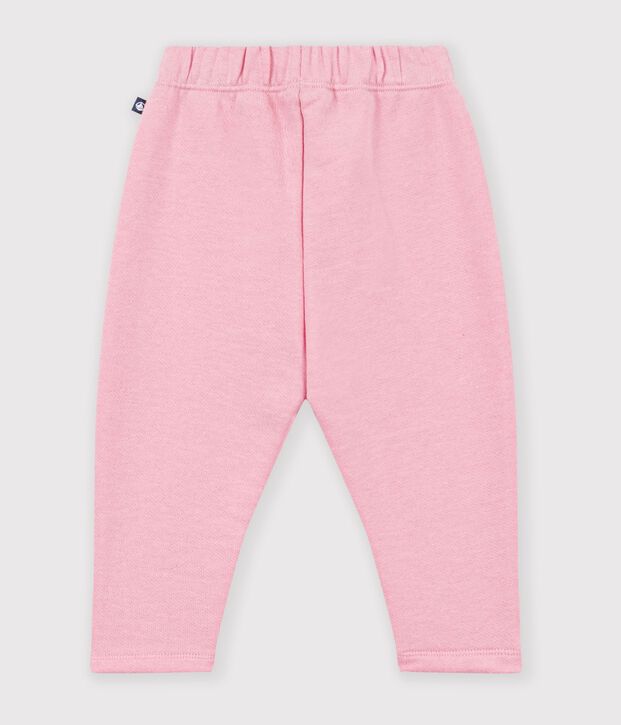 Baby-Jogginghose aus einfarbiger Baumwolle rosa
