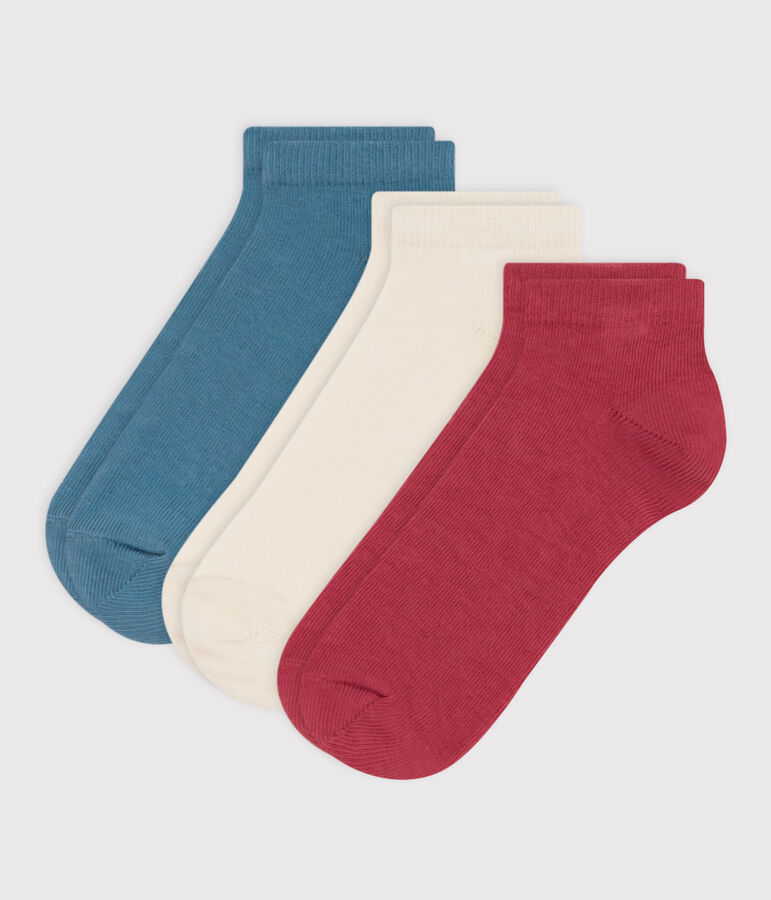 3er-Set einfarbige Kindersocken aus Baumwolljersey vielfarbig