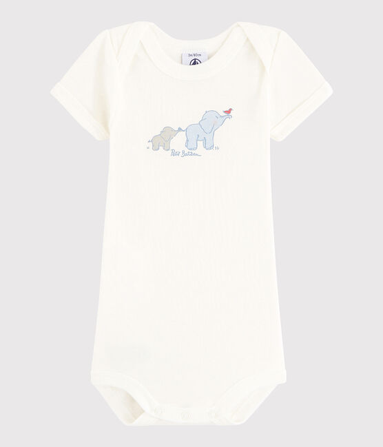 Kurzärmeliger Baby-Body Mädchen/Jungen weiss LAIT