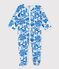 Baby-Strampler aus Baumwolle mit Pflanzenmuster weiss MARSHMALLOW/blau BRASIER