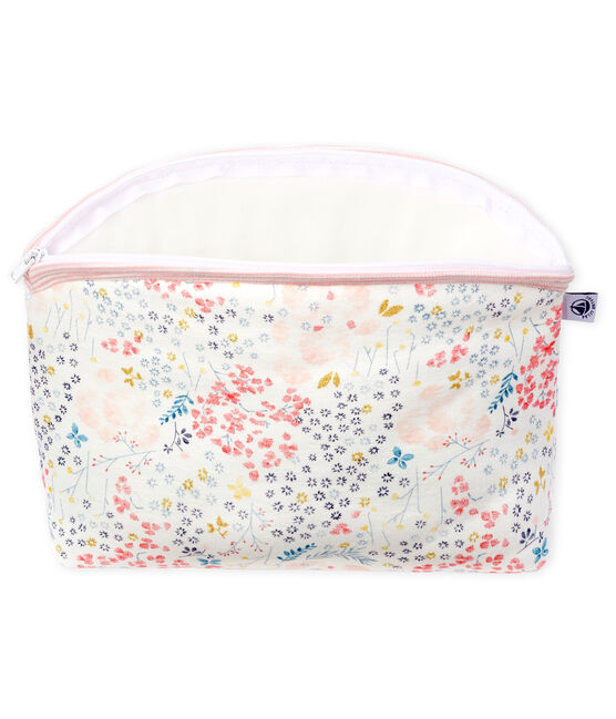 Täschchen aus Rippstrick weiss MARSHMALLOW+MINOIS/rosa MULTICO