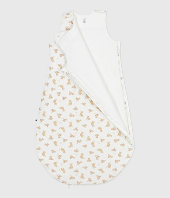 Babyschlafsack aus Nicki mit Leoparden-Motiv TOG-Wert 3 weiss MARSHMALLOW/weiss MULTICO