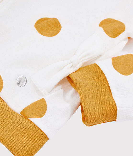 Kinder-Sweatshirt mit Kapuze für Mädchen weiss MARSHMALLOW/gelb BOUDOR