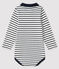 Langärmliger Baby-Body für Jungen weiss MARSHMALLOW/blau SMOKING