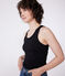 Damen-Tanktop L’Iconique aus Baumwolle schwarz BLACK