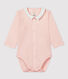 Rosa Baby-Body aus Bio-Baumwolle mit Kragen