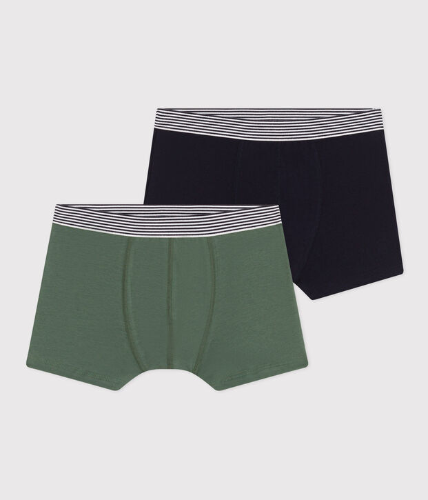 2er-Set Kinder-Boxershorts aus Baumwolle und Elastan vielfarbig